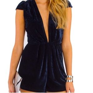 Tobi | Blue Velvet Romper